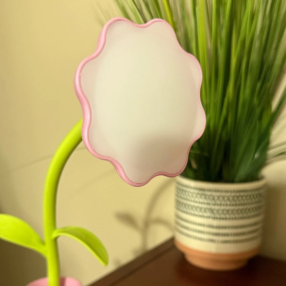 Pink and Green Flower Battery Desk Lamp